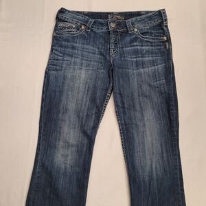 Silver Jeans Suki Flap Capri Jeans W31 Embellished